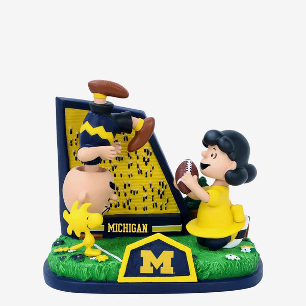 Michigan Lucy & Charlie Brown 2024 Peanuts Kicking Football Mini