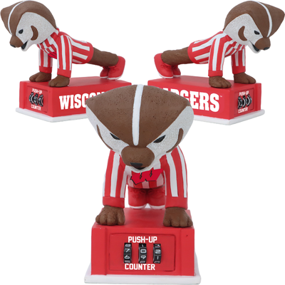 Bucky Badger Wisconsin Badgers Mascot Push-Up Counter Bobblehead