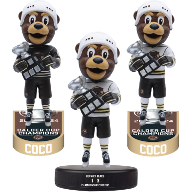 Coco the Bear Hershey Bears Mascot 2024 Calder Cup Champions Bobbleheads
