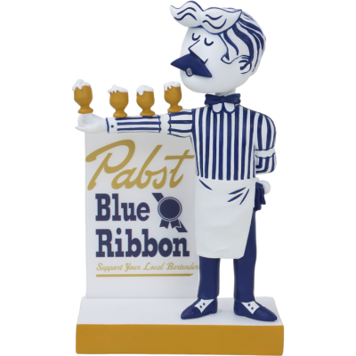 Pabst Blue Ribbon バーテンダー フィギュア Pabst Blue Ribbon Balancing Bartender Bobblehead – National