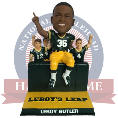 LeRoy Butler LeRoy's Leap Bobblehead – National Bobblehead HOF Store