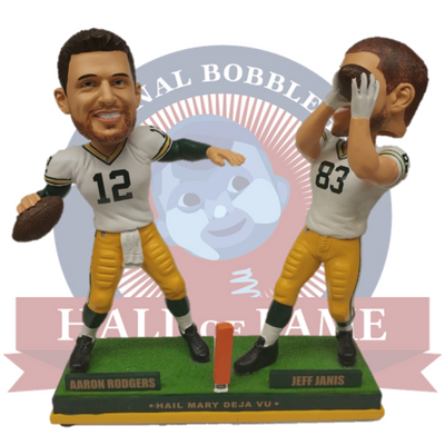 Aaron Rodgers to Jeff Janis Green Bay Packers Hail Mary Dual Bobblehead for  sale online