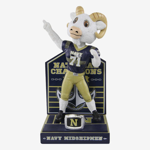 Bill The Goat Navy Midshipmen National Championship Rings NCAA Bobblehead