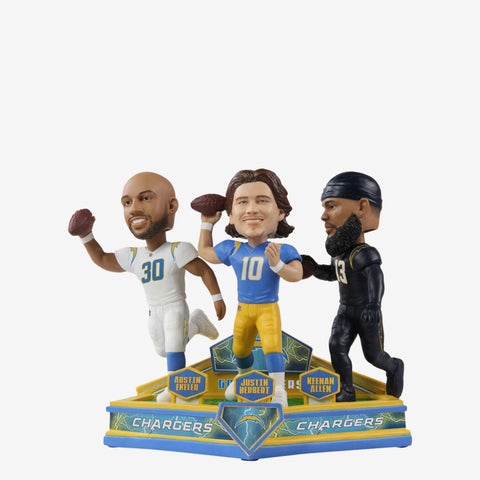 Justin Herbert Austin Ekeler Keenan Allen Los Angeles Chargers Triple Bobblehead