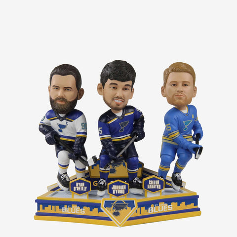 Ryan O'Reilly Jordan Kyrou Colton Parayko St. Louis Blues Triple Bobblehead NHL