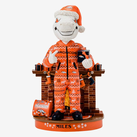 Miles Denver Broncos Holiday Mascot NFL Football Bobblehead