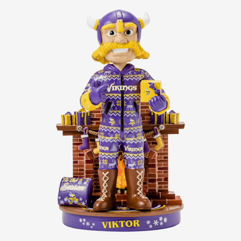 Viktor The Viking Minnesota Vikings Holiday Mascot NFL Football Bobblehead