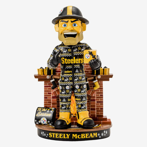 Steely McBeam Pittsburgh Steelers Holiday Mascot NFL Football Bobblehead