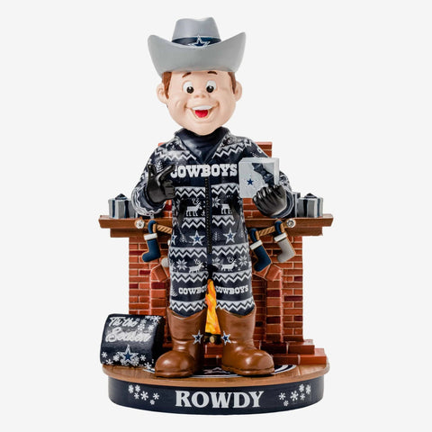 Rowdy Dallas Cowboys Holiday Mascot NFL Football Bobblehead