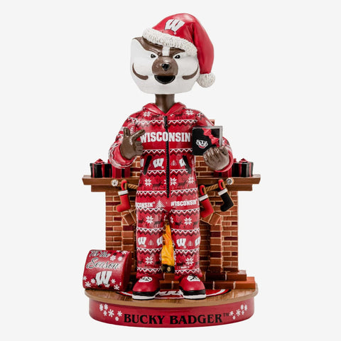 Bucky Badger Wisconsin Badgers Holiday Mascot NCAA College Bobblehead