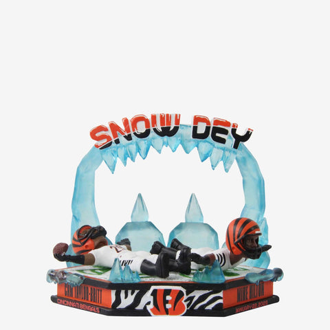 Cincinnati Bengals Snow Dey Who Dey Mini Bobblehead Scene NFL