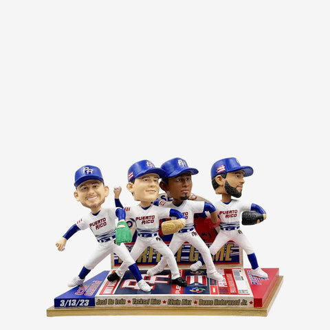 Puerto Rico 2023 World Baseball Classic Combined Perfect Game Bobblehead Scene