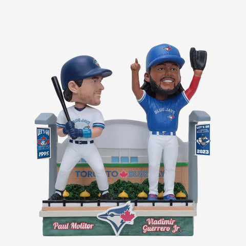 Paul Molitor Vladimir Guerrero Jr. Toronto Blue Jays Then And Now MLB Bobblehead