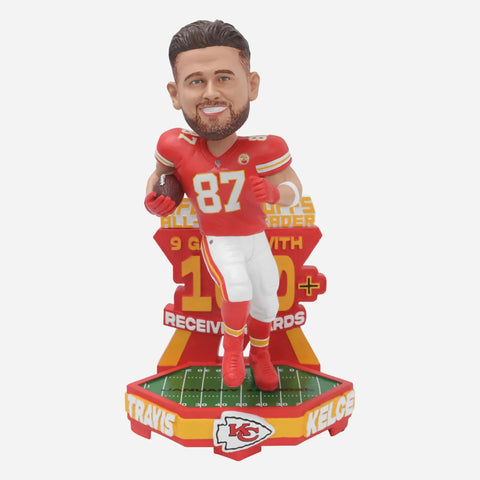 Travis Kelce Kansas City Chiefs 2024 NFL Playoffs 100+ Receiving Yards Record NFL Football Bobblehead