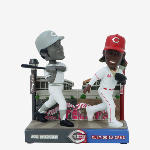 Joe Morgan & Elly De La Cruz Cincinnati Reds Then And Now MLB Bobblehead