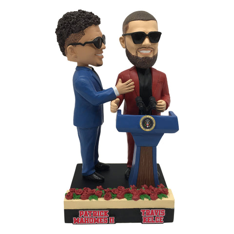 Patrick Mahomes Travis Kelce Kansas City Chiefs Presidential Podium Bobblehead