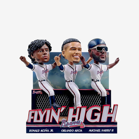 Acuña Jr. Arcia Harris Atlanta Braves Flying High Mini Scene MLB Bobblehead
