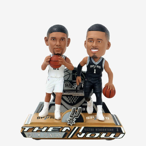 Tim Duncan Victor Wembanyama San Antonio Spurs Then and Now Bobblehead NBA