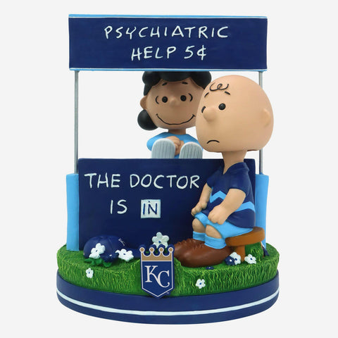 Lucy & Charlie Brown Kansas City Royals 2024 Peanuts Psychiatry Stand Dual MLB Baseball Bobblehead