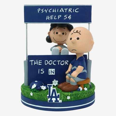 Lucy & Charlie Brown Los Angeles Dodgers 2024 Peanuts Psychiatry Stand Dual MLB Baseball Bobblehead