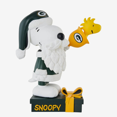 Snoopy & Woodstock Green Bay Packers Peanuts Christmas Special NFL Bobblehead