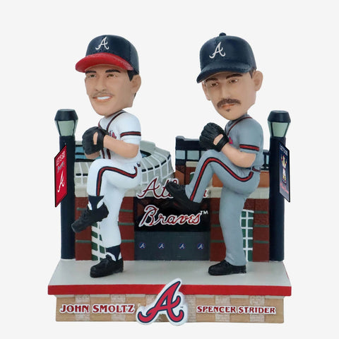 John Smoltz & Spencer Strider Atlanta Braves Then And Now MLB Bobblehead