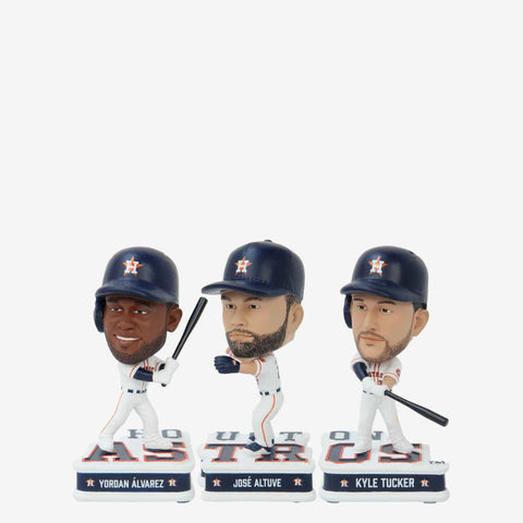 Jose Altuve Kyle Tucker & Yordan Alvarez Houston Astrose Connecting Base 3 Pack Mini Bighead Set MLB Baseball Bobblehead