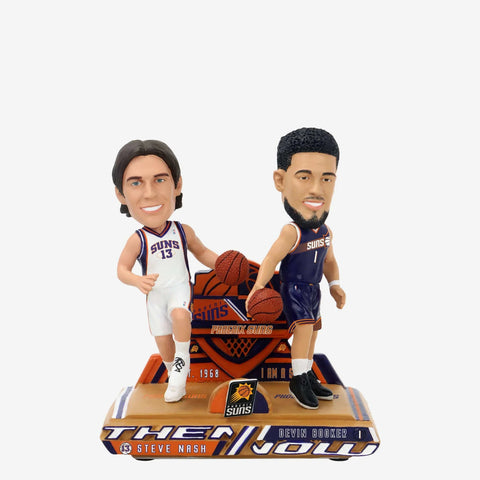 Steve Nash & Devin Booker Phoenix Suns Then And Now NBA Basketball Bobblehead