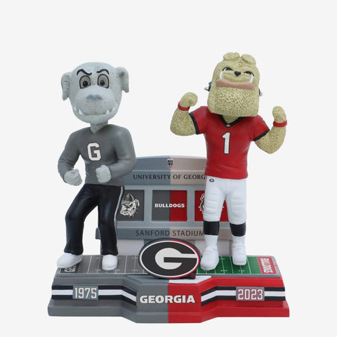 Fluffie & Hairy Dawg Georgia Bulldogs Then And Now NCAA College Bobblehead