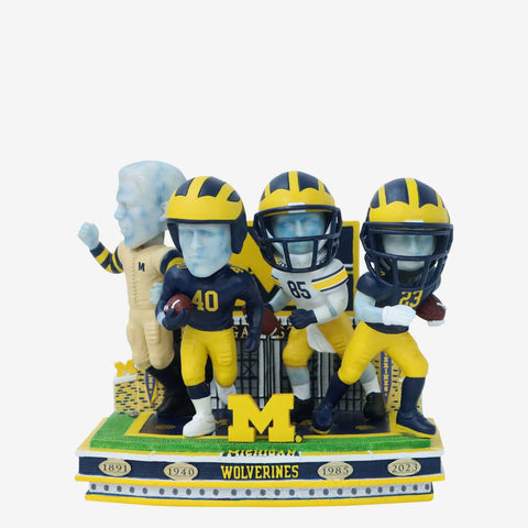 Michigan Wolverines Football Uniform Timeline Mini Bobblehead Scene