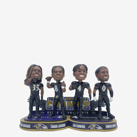 Baltimore Ravens 2023 AFC North Division Champions Mini Bobblehead Scene NFL