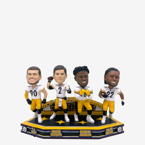 TJ Watt, Mason Rudolph, Diontae Johnson & Najee Harris Pittsburgh Steelers 2023 Playoff-Bound Mini Scene NFL Football Bobblehead