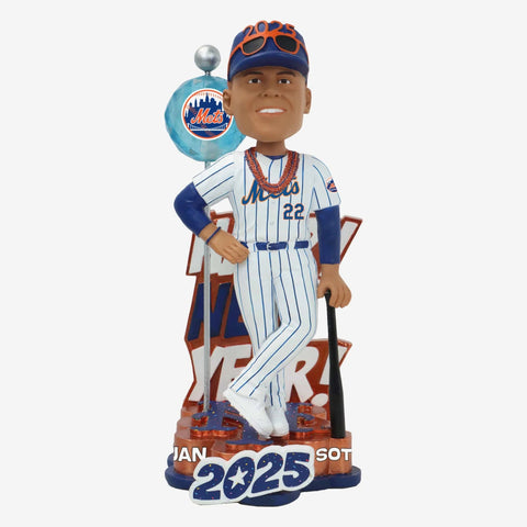 Juan Soto New York Mets 2025 New Year Ball Drop MLB Baseball Bobblehead