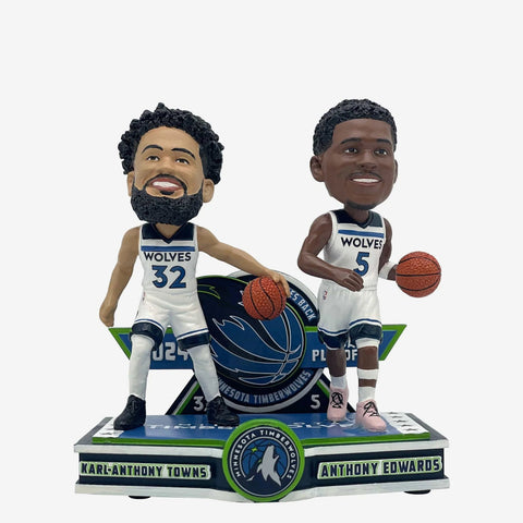 Anthony Edwards Karl-Anthony Towns Minnesota Timberwolves Playoff Bobblehead