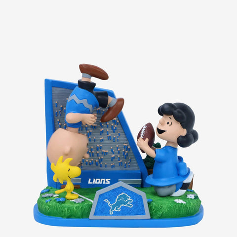 Charlie Brown & Lucy Detroit Lions 2024 Peanuts Football Kickoff Mini Bobblehead Scene NFL