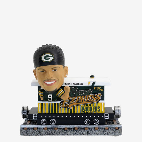 Christian Watson Green Bay Packers Express Train NFL Football Bobblehead