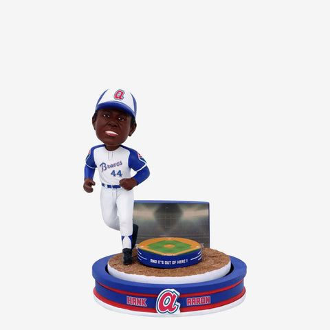 Hank Aaron Atlanta Braves Home Run Spinner Mini Bobblehead Scene MLB