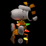 Snoopy & Woodstock Pittsburgh Steelers 2024 Peanuts Christmas Special Bobblehead