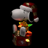 Snoopy & Woodstock San Francisco 49ers 2024 Peanuts Christmas Special Bobblehead
