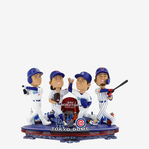 Shohei Ohtani, Shota Imanaga, Yoshinobu Yamamoto & Seiya Suzuki Chicago Cubs & Los Angeles Dodgers 2025 Tokyo Series Mini Bobblehead Scene MLB Bobblehead
