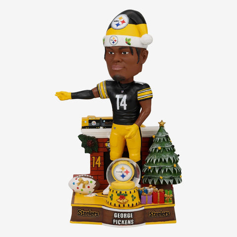 George Pickens Pittsburgh Steelers Holiday Snowglobe NFL Football Bobblehead