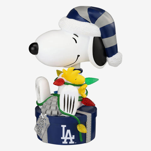 Snoopy & Woodstock Los Angeles Dodgers Peanuts Christmas Light Up Bobblehead