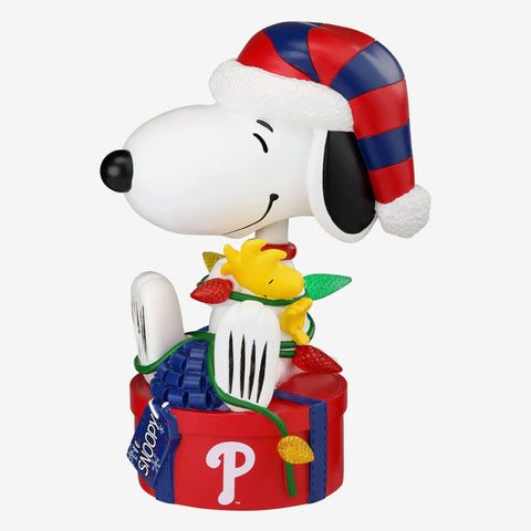 Snoopy & Woodstock Philadelphia Phillies Peanuts Christmas Light Up Bobblehead