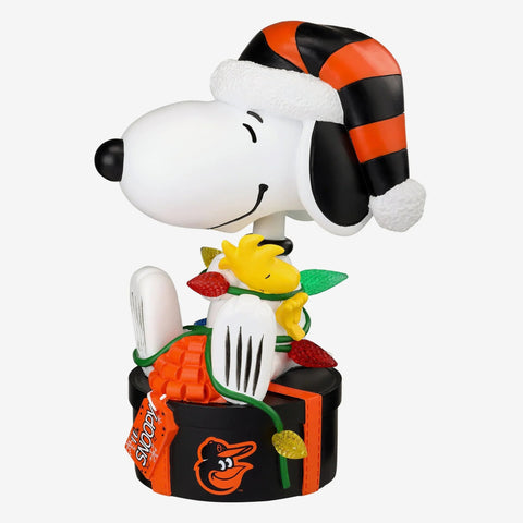 Snoopy & Woodstock Baltimore Orioles Peanuts Christmas Light Up MLB Bobblehead