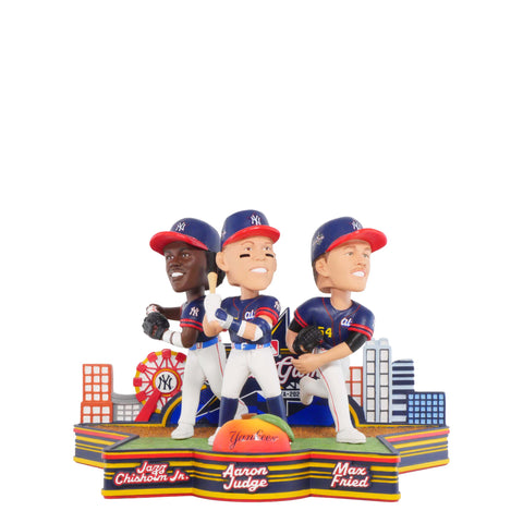 Aaron Judge, Jazz Chisolm Jr. & Max Fried New York Yankees 2025 MLB All-Star Mini Bobblehead Scene MLB Bobblehead