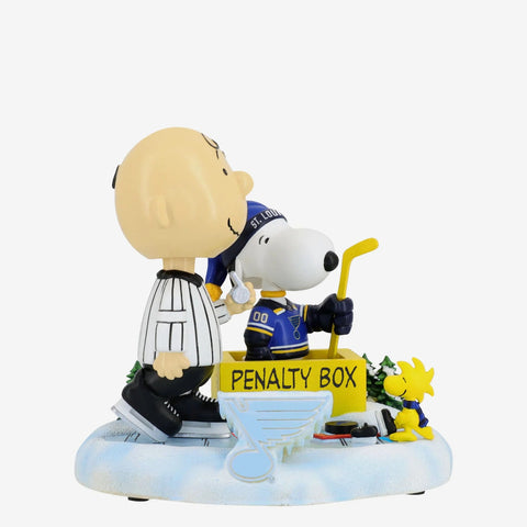 Charlie Brown, Snoopy & Woodstock St. Louis Blues Peanuts Penalty Box Mini Bobblehead Scene NHL