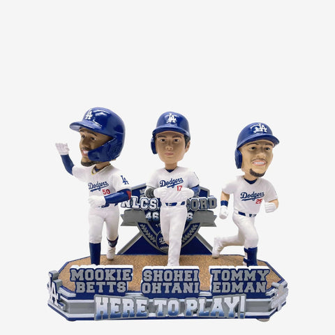 Shohei Ohtani, Mookie Betts & Tommy Edman Los Angeles Dodgers Most Runs In NLCS History Mini Bobblehead Scene MLB Baseball Bobblehead