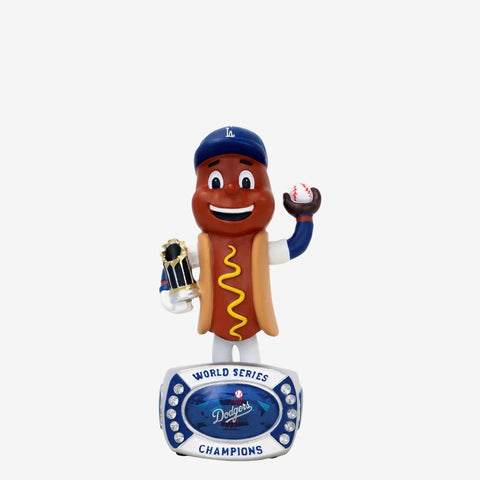 Dodger Dog Los Angeles Dodgers 2024 World Series Ring Mini Bighead Bobblehead