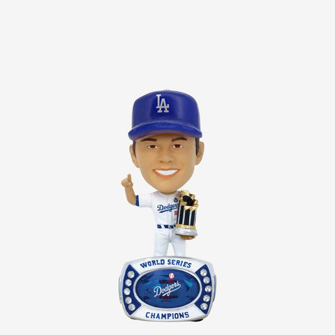 Yoshinobu Yamamoto Los Angeles Dodgers 2024 World Series Ring Mini Bobblehead