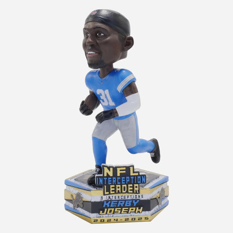 Kerby Joseph Detroit Lions 2024 NFL Interception Leader NFL Football Bobblehead